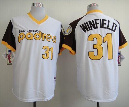 Padres #31 Dave Winfield White 1978 Turn Back The Clock Stitched MLB Jersey - Click Image to Close